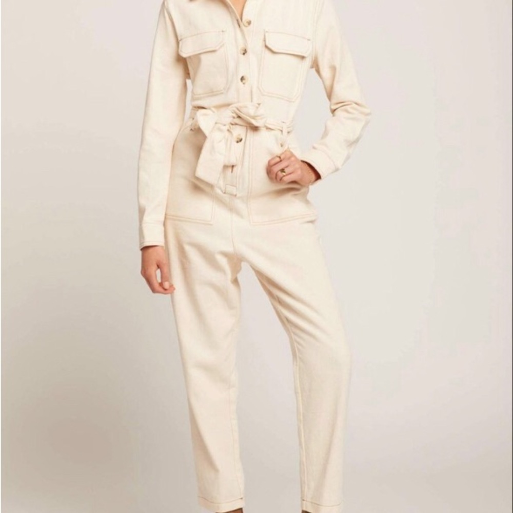 New LUSH Demi. Jumpsuit Cream bottom Size M